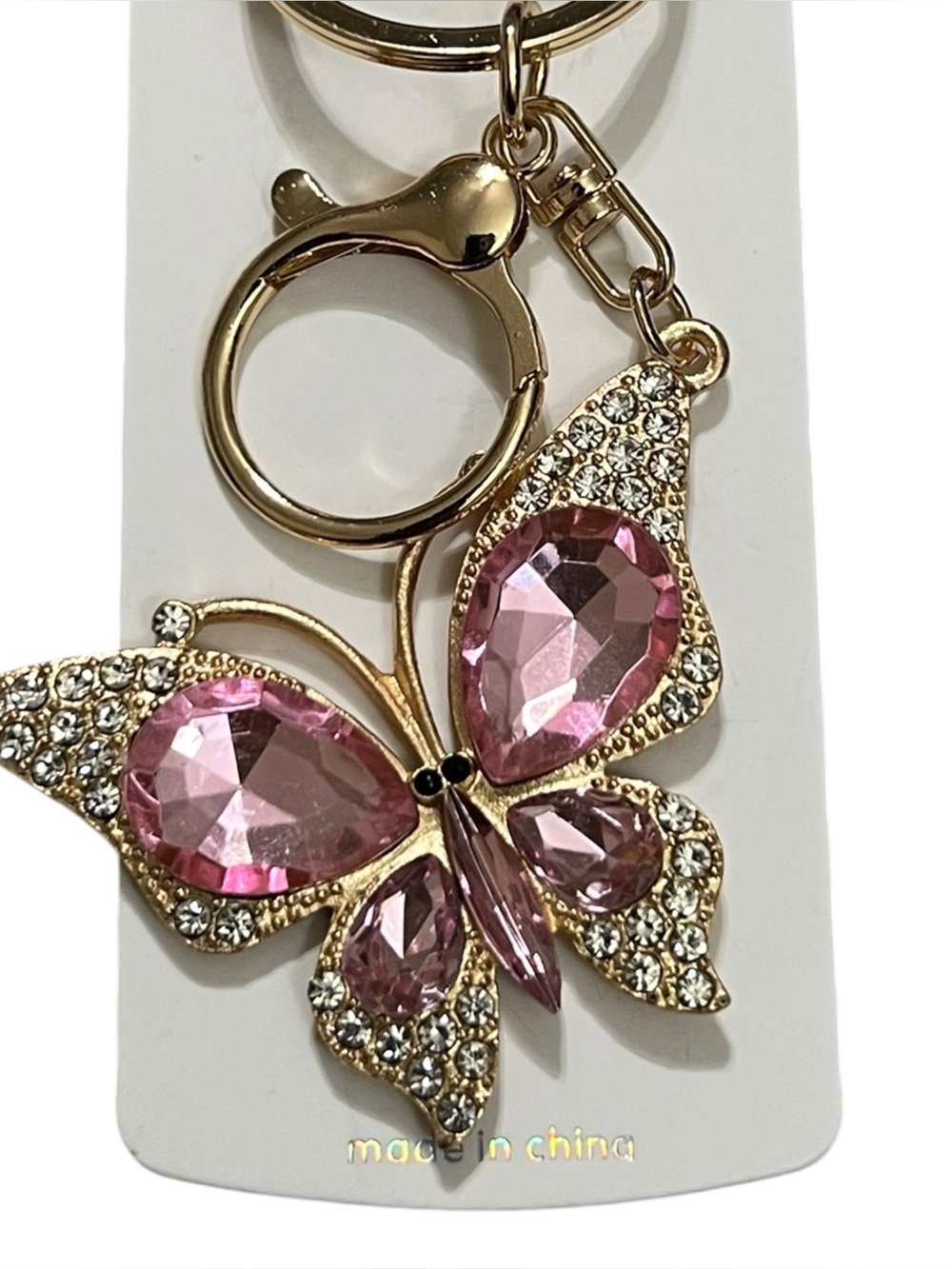 2pc Rhinestone Butterfly Bag Charm/Keychain - Picture 2 of 2